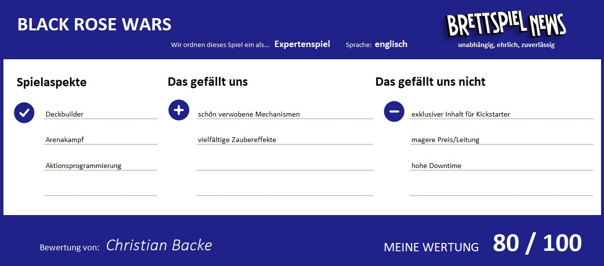 black rose wars wertung