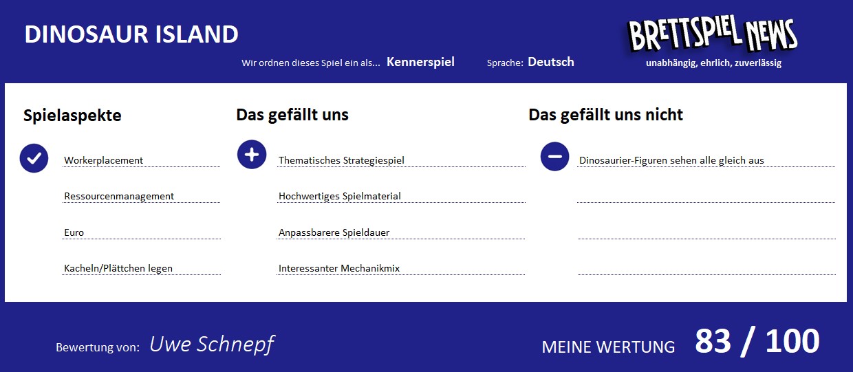 dinosaur island 2 meinung