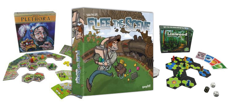 Garphill Games - Explorers of the North Sea und Runesaga Linewood, Flee the Scene und Plethora