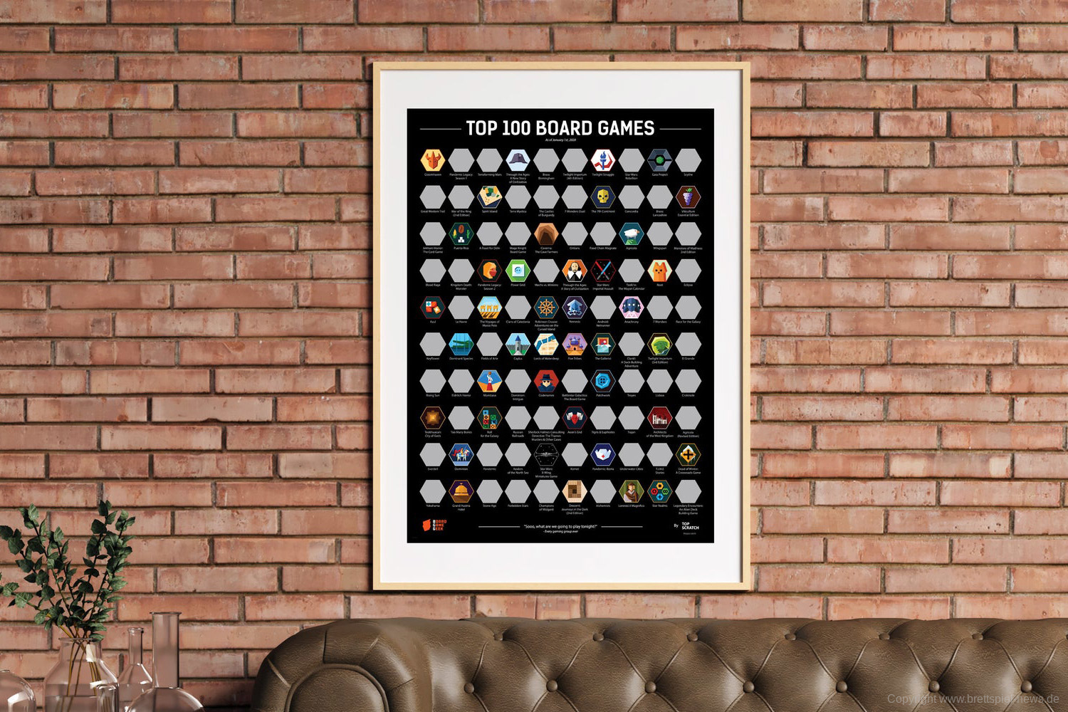 SCRATCH-OFF POSTER // Top 100 BGG Edition