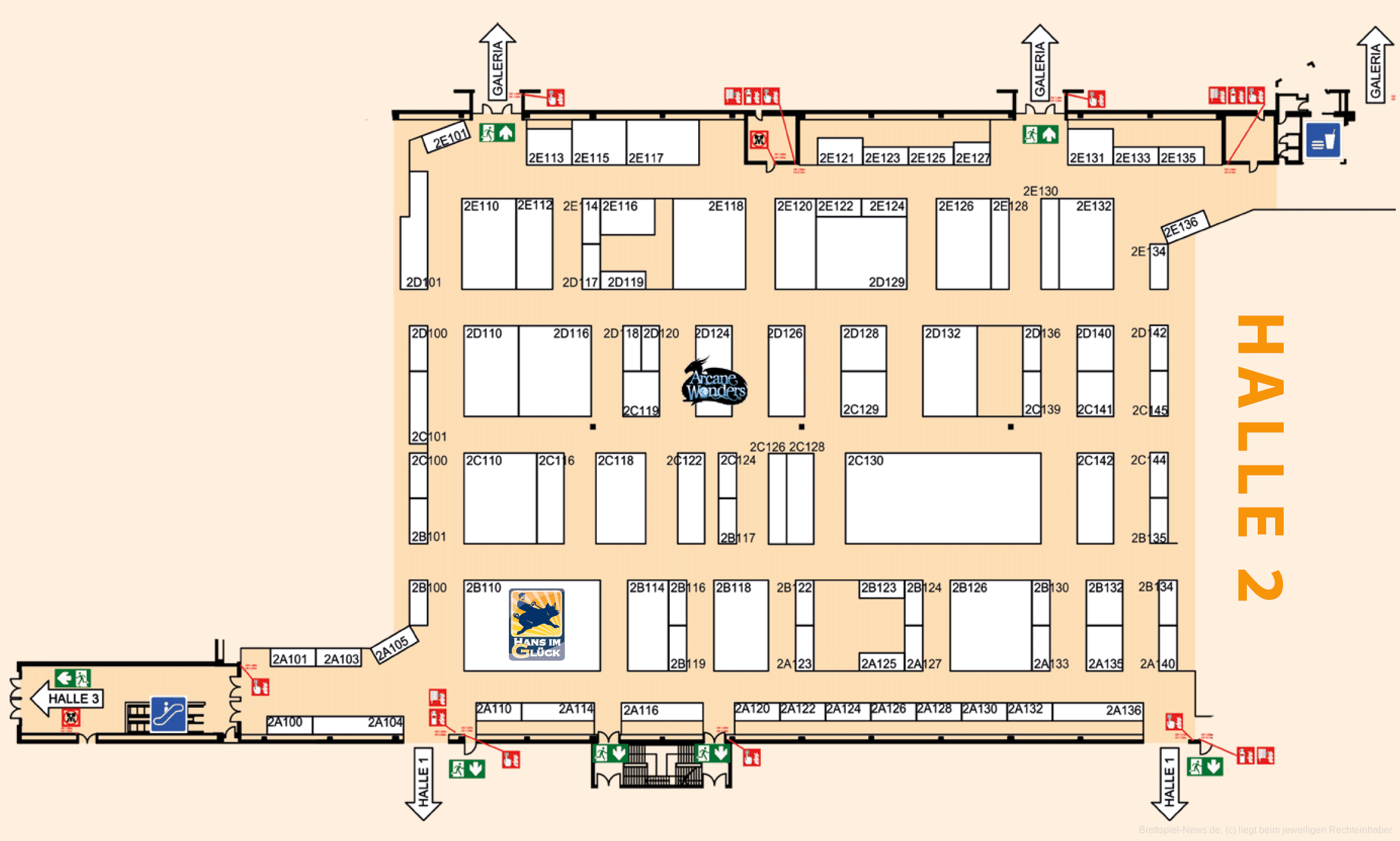 SPIEL'21 | Halle 2 Aussteller nach Standnummer
