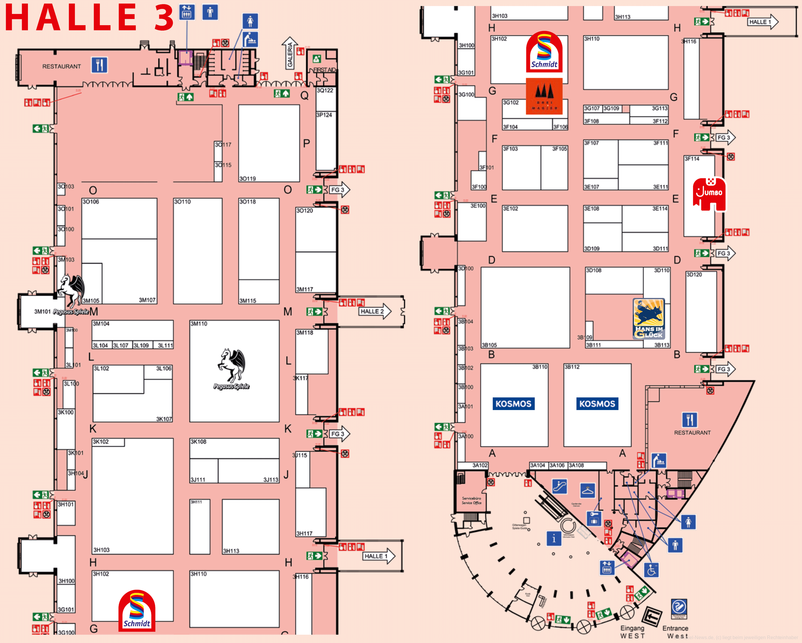 SPIEL'21 | Halle 3 Aussteller nach Standnummer