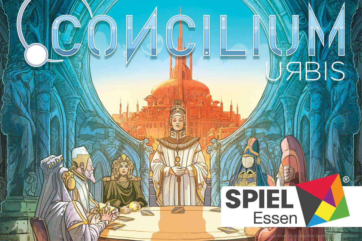 Städtebauspiele gibt es wie Sand am Meer, Faxgeräte in deutschen Büros, oder Autos in Innenstädten – eine Menge. Sie vereint besonders das Aneinanderlegen von Plättchen, die dann in bestimmten Anordnungen Boni generieren. Der spanische Verlag Perro Loko Games erfindet in dieser Hinsicht mit seinem neuen Titel „Concilium Urbis“ das Rad nicht neu. Auch die meisten weiteren Spielmechanismen, wie bspw. das Drafting, wirken hauptsächlich bekannt. Trotzdem bietet das Spiel – das trotz seines lateinischen Namens nicht im alten Rom, sondern in einer futuristischen Zukunft angesiedelt ist – auch etwas ungewohntes: Voting, also Abstimmungen. Diese sollen in das Spiel, das mit 1-6 Personen gespielt werden kann, eine Würze hereinbringen.  Punktesalat und ein wenig Chaos In „Concilium Urbis“ baut jeder für sich eine Stadt, die in einer vorher per Karte festgelegten Form gebaut werden muss. In der Demo-Partie auf der SPIEL’24 mussten zwei 3x4 Felder gebaut und mit einem einzelnen Plättchen verbunden werden. Diese Felder bestehen dann aus einzelnen Distrikten, wie Wohngebieten, Fabriken, Türmen oder Monumenten. Diese haben verschiedene Arten, wie sie Punkte generieren. So wollen Wohngebiete neben Fabriken errichtet werden, damit die dort ansässigen Menschen einen kurzen Weg zur Arbeit haben… na OK, mir persönlich wäre es neben einem Park oder einem See lieber gewesen. Monumente wollen aber möglichst weit voneinander entfernt gebaut werden, denn sie sind ja recht besonders (und damit selten) und sollen damit nicht alle auf einem Haufen stehen, sondern über die ganze Stadt verteilt stehen. Das ergab in meinem Kopf schon mehr Sinn. Die Stadtplättchen werden dann auch auf eine nicht ganz gewöhnliche Weise gedraftet. Pro Runde erhält jede Person vier Plättchen und stellt diese dann zu zwei 2er-Päckchen zusammen und reicht sie an die Nachbarin oder den Nachbar. Die oder der wiederum dann eins dieser Päckchen behält und eins wieder zurückgibt. Und dann gibt es da noch die Abstimmungen, die sehr kurz und knackig funktionieren. Es werden zwei Karten aufgedeckt, die die Boni der einzelnen Distrikte modifizieren, also entweder verbessern oder verschlechtern. Zum Beispiel generieren dann Wohngebiete neben Fabriken nicht mehr einen, sondern gleich drei Punkte. Über beide von diesen neuen „Gesetzen“ wird dann abgestimmt – und zwar mit Einflusspunkten, die wiederum vom eigenen Start-Plättchen und den Türmen generiert werden. Da stimmt man dann gleichzeitig und verdeckt mit Ja oder Nein für je eines der Gesetze und diese werden dann entsprechend des Ergebnisses angenommen oder abgelehnt. So stimmt jede Person natürlich immer für ihre eigenen Interessen, also will die eigenen Punkteboni erhöhen und die der anderen senken. Einleuchtend, aber auch ein bisschen vorhersehbar, was ich persönlich über den gesamten Eindruck des Spiels sagen könnte. Was hingegen gar nicht vorhersehbar ist, ist die Verteilung der Stadtplättchen und damit auch die eigene Spielweise. Man muss nehmen, was kommt… und dann das Beste daraus machen.  Quellen: BGG (Concilium Urbis)