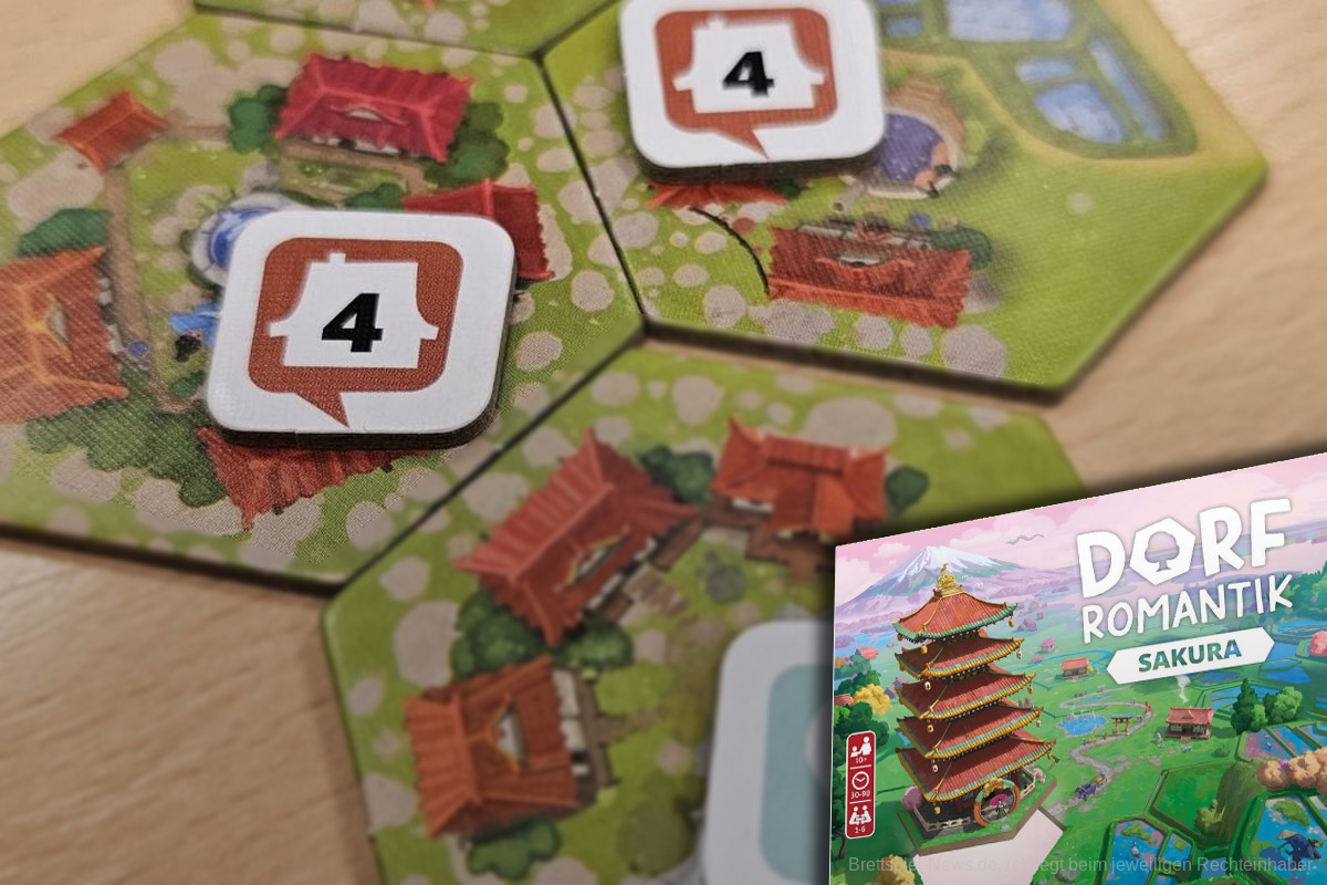 "Dorfromantik: Sakura" ist ein Plättchen-Lege-Spiel für mindestens eine Person ab 8 Jahren, mit einer Spieldauer von 20-60 Minuten, in dem wir eine Landschaft so zusammenpuzzeln, dass wir möglichst viele Punkte erhalten.