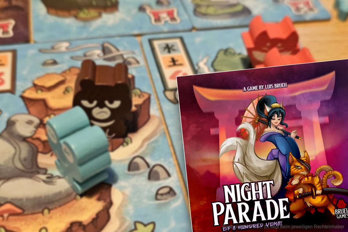"Night Parade of a Hundred Yokai" ist ein Area-Control- und Engine Building-Spiel für 1-4 Personen ab 10 Jahren mit einer Spieldauer von 45-60 Minuten, in dem wir Yokais auf Inseln aussenden und mit ihnen Torii bauen, um den größten Einfluss aller Fraktionen zu erlangen.
