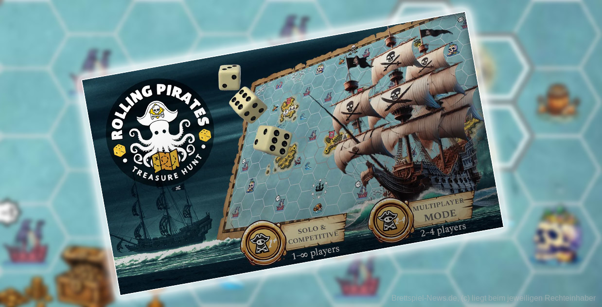 "Rolling Pirates" ist ein thematisches Roll and Write-Spiel 1-X Personen ab 8 Jahren mit einer Spieldauer von 30-45 Minuten, in dem wir durch das Meer segeln, um die ruhmreichste Crew zu werden.