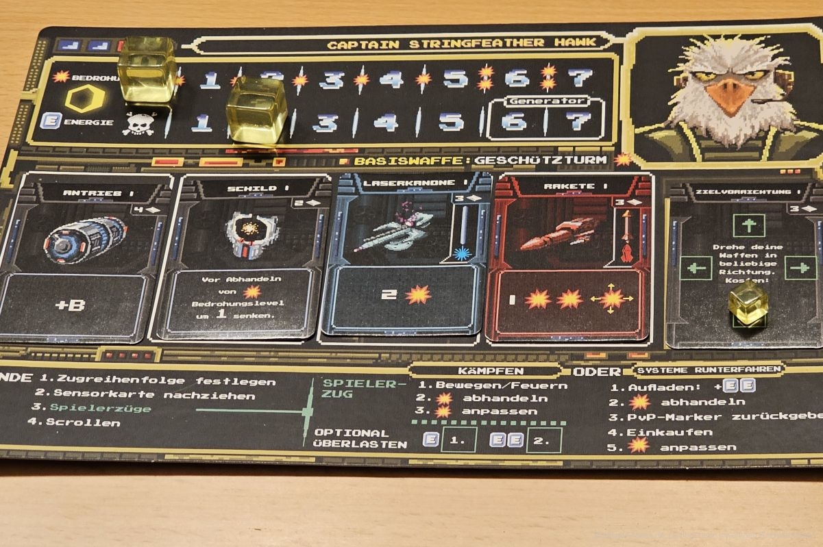 "The Battle at Kemble's Cascade" ist ein kompetitives Grid-Movement- und Action-Selection-Spiel für 1-5 Personen ab 12 Jahren mit einer Spieldauer von 60-150 Minuten, in dem wir durch den Weltraum fliegen, auf gegnerische Raumschiffe und Kometen schießen, unser Schiff aufrüsten und versuchen schließlich den Endgegner zu erledigen.